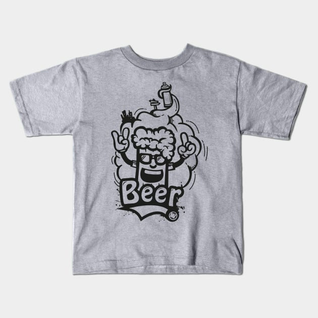 beer graffiti Kids T-Shirt by manuvila